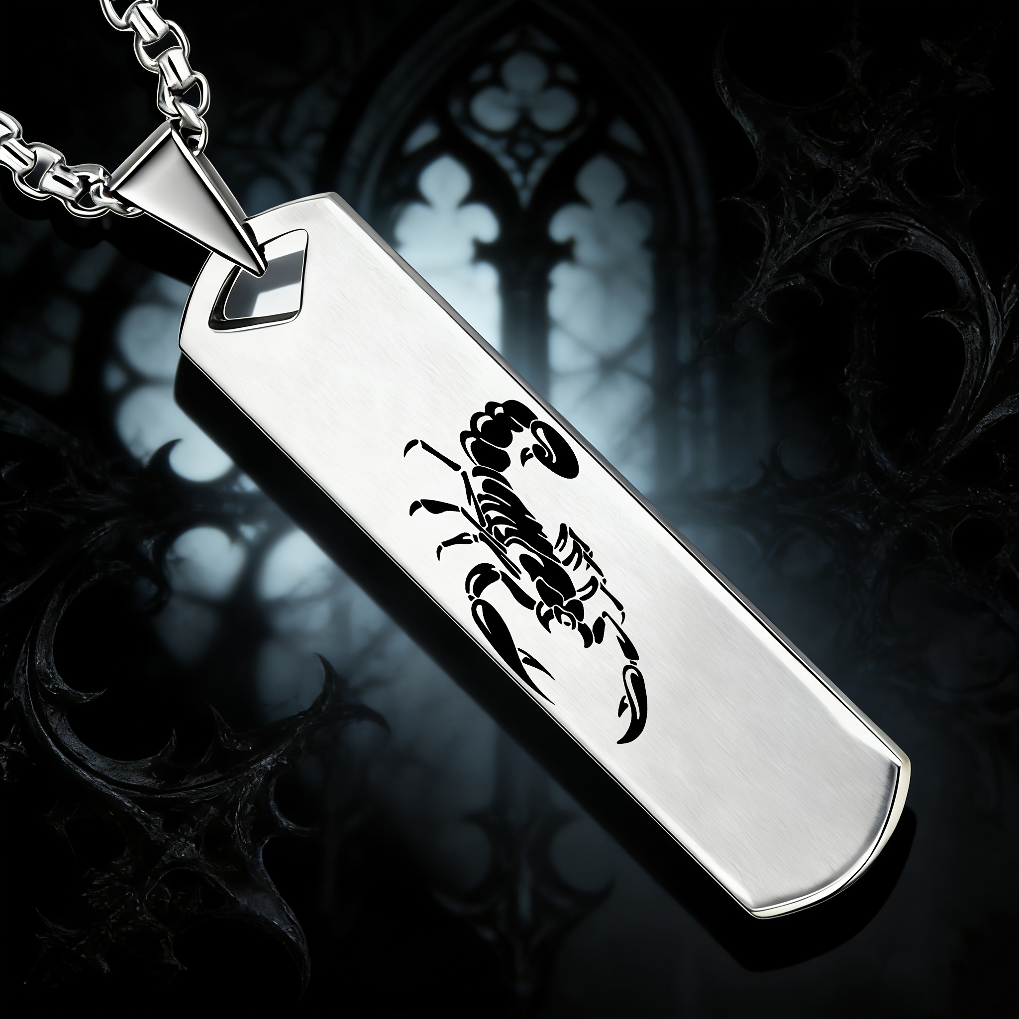 Cool Scorpion Pattern Pendant Necklace, Unisex Gift for Casual Wear